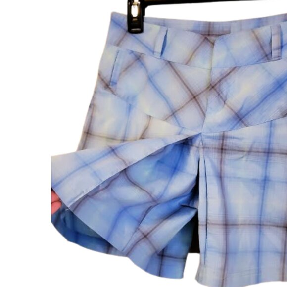 Women Columbia Sportswear Titanium Multi-Color Blue Check Active Shorts Size: 6 - Picture 4 of 12